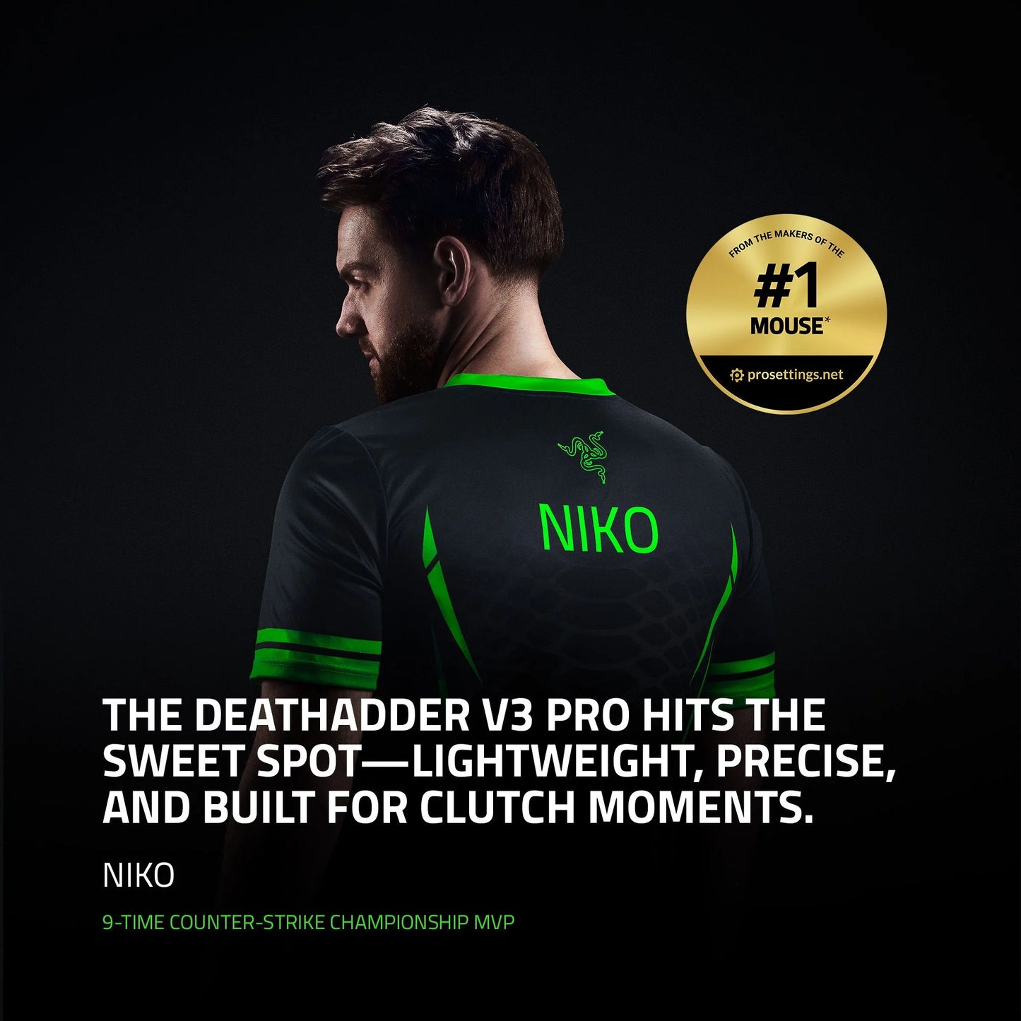 Deathadder V3 Pro Wireless Esports Gaming Mouse, 64G, 5 Buttons, 2.4Ghz, Bluetooth, Black