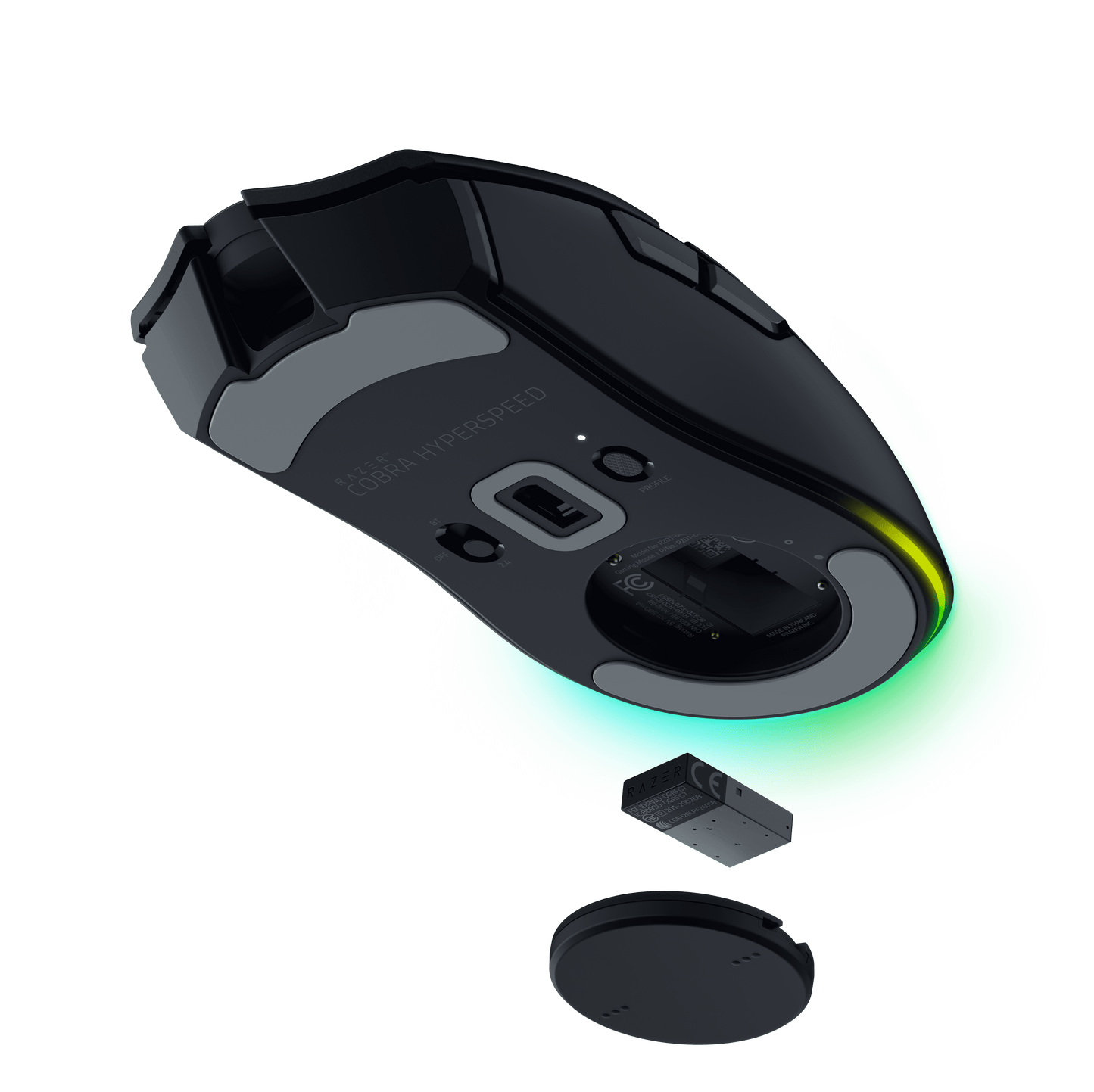 Cobra Hyperspeed - Lightweight Customizable Wireless PC Gaming Mouse, 2.4Ghz, Bluetooth, 62G, Black