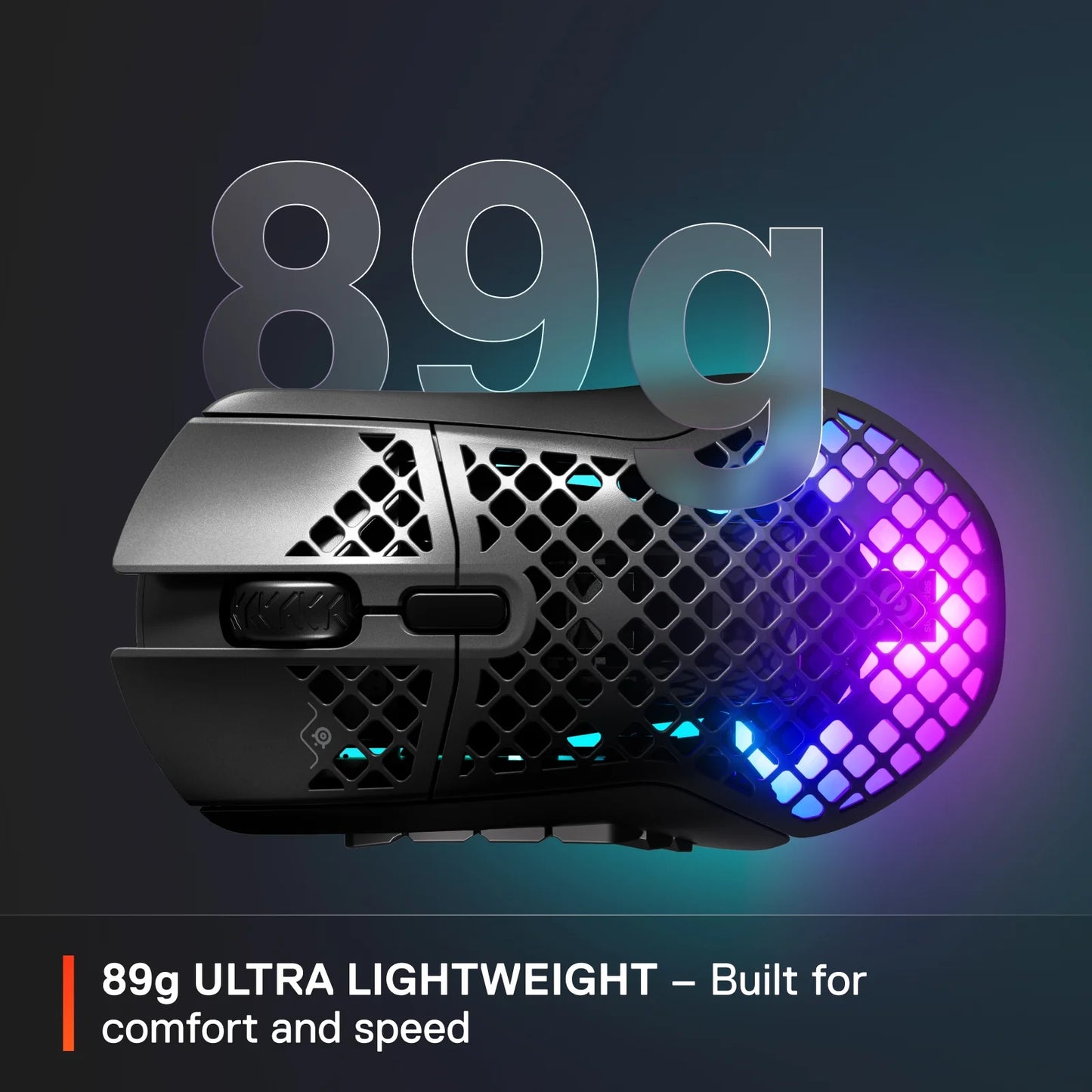 Aerox 9 Wireless Ultra Lightweight Honeycomb Water Resistant RGB Optical Gaming Mouse with 18 Programmable Buttons