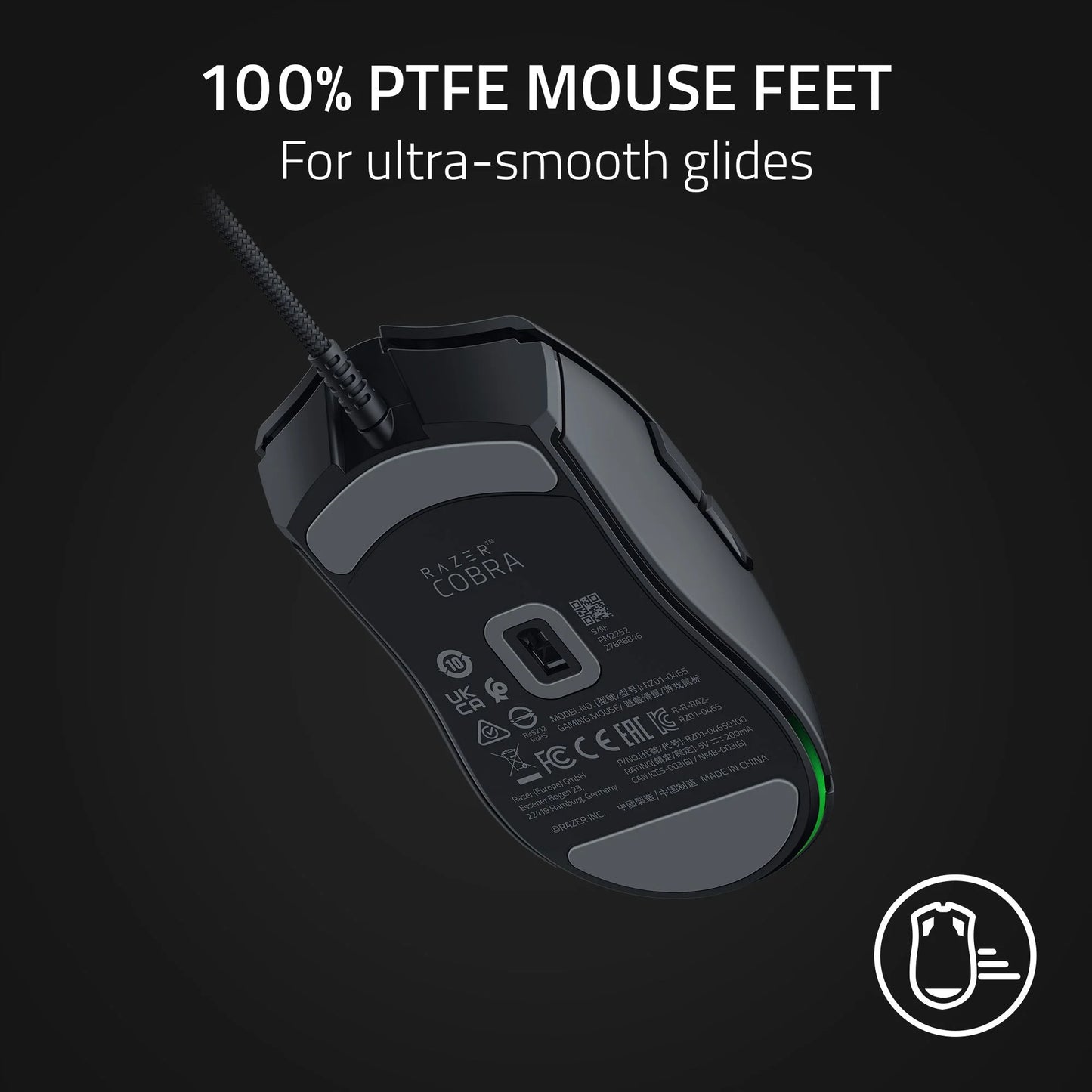 Cobra Wired Gaming Mouse 58G Lightweight Design, Gen-3 Optical Switches, RGB Lighting Black