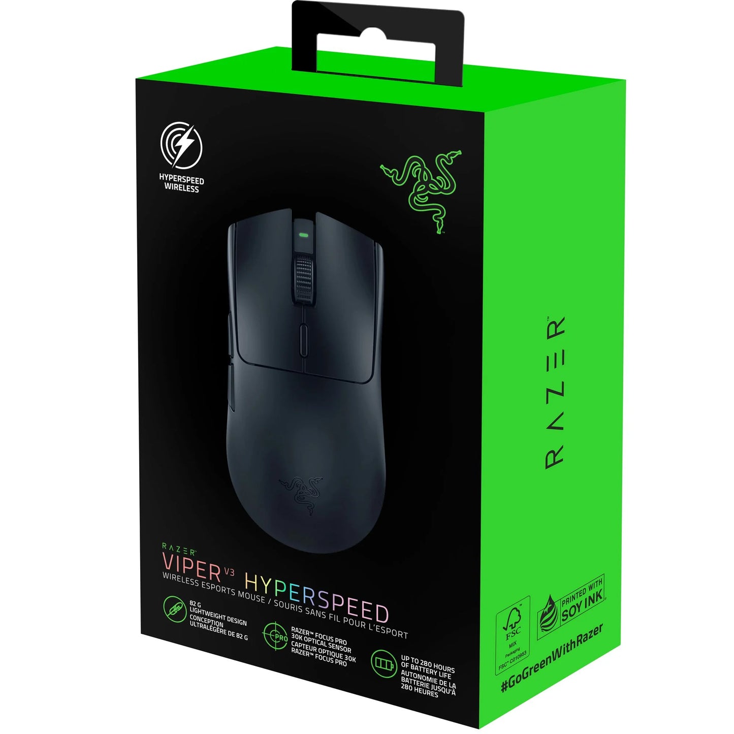 Viper V3 Hyperspeed Wireless Esports Mouse for PC, 82G, Black