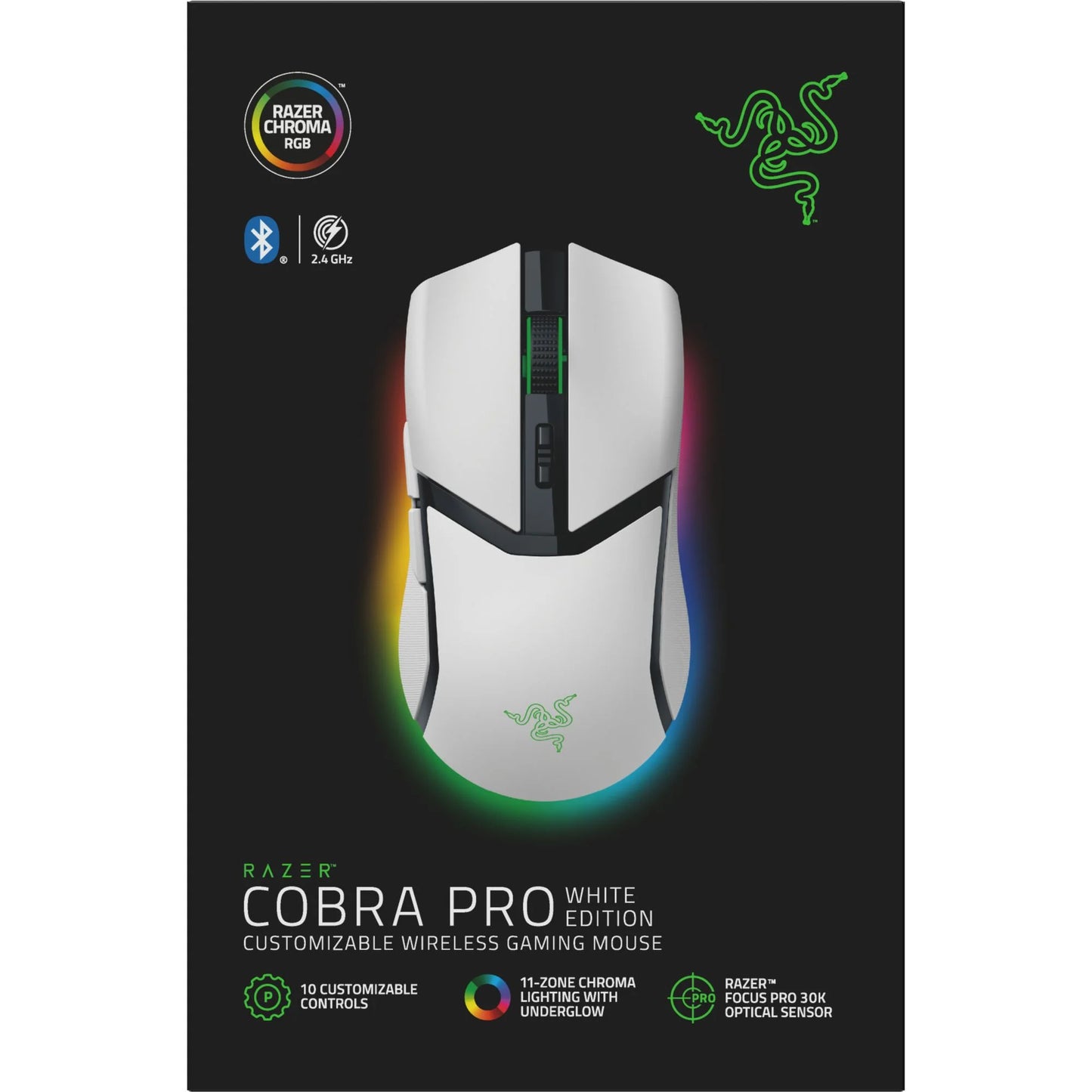 Cobra Pro Optical Bluetooth Wireless Gaming Mouse, White