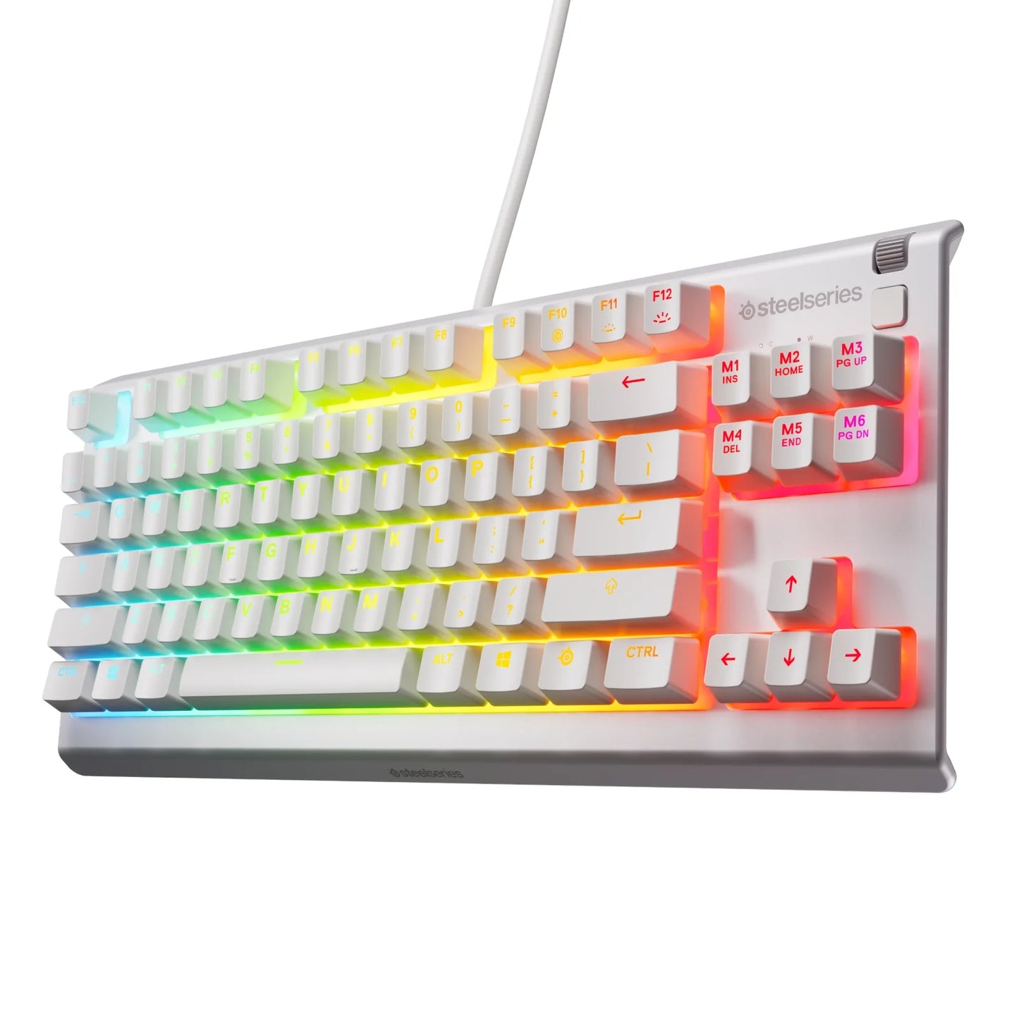 Apex 3 TKL RGB Wired Gaming Keyboard — Water and Dust Resistant — Whisper-Quiet Gaming Switch, White