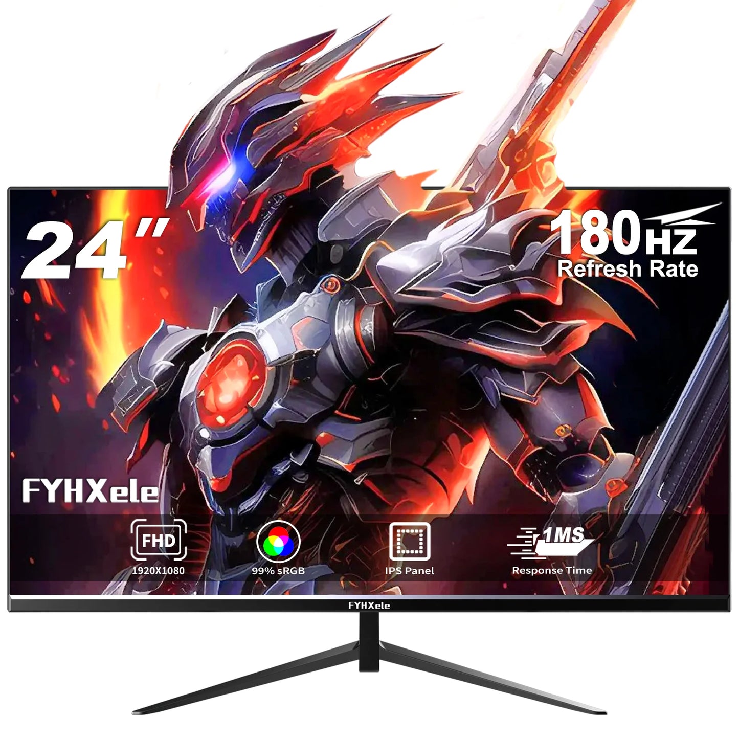 24Inch 180Hz Gaming Monitor 1K FHD Computer Display 1Ms Response Time Eye Care Screen LCD Support HDR G-Sync VESA