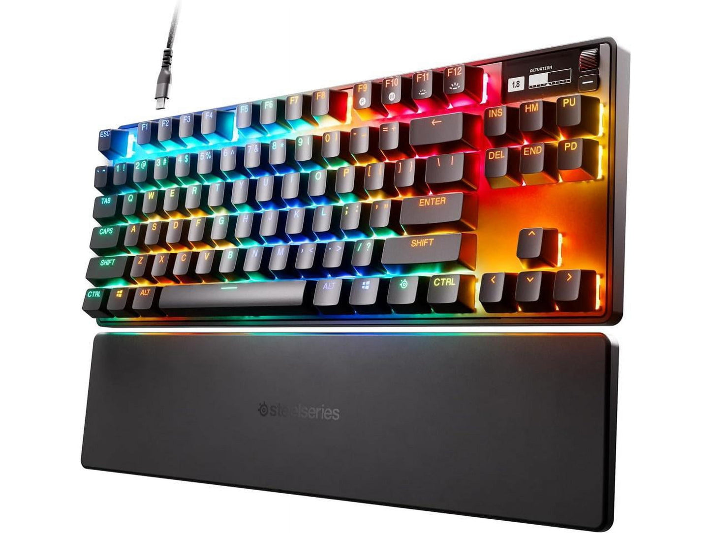 Apex Pro TKL Hypermagnetic Gaming Keyboard - World'S Fastest Keyboard - Adjustable Actuation - Esports Tenkeyless - OLED Screen - RGB - PBT Keycaps - USB-C - 2023 Edition,Black
