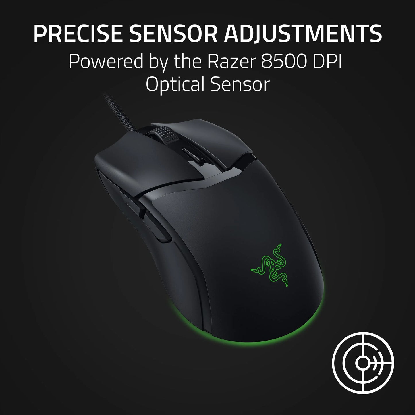 Cobra Wired Gaming Mouse 58G Lightweight Design, Gen-3 Optical Switches, RGB Lighting Black