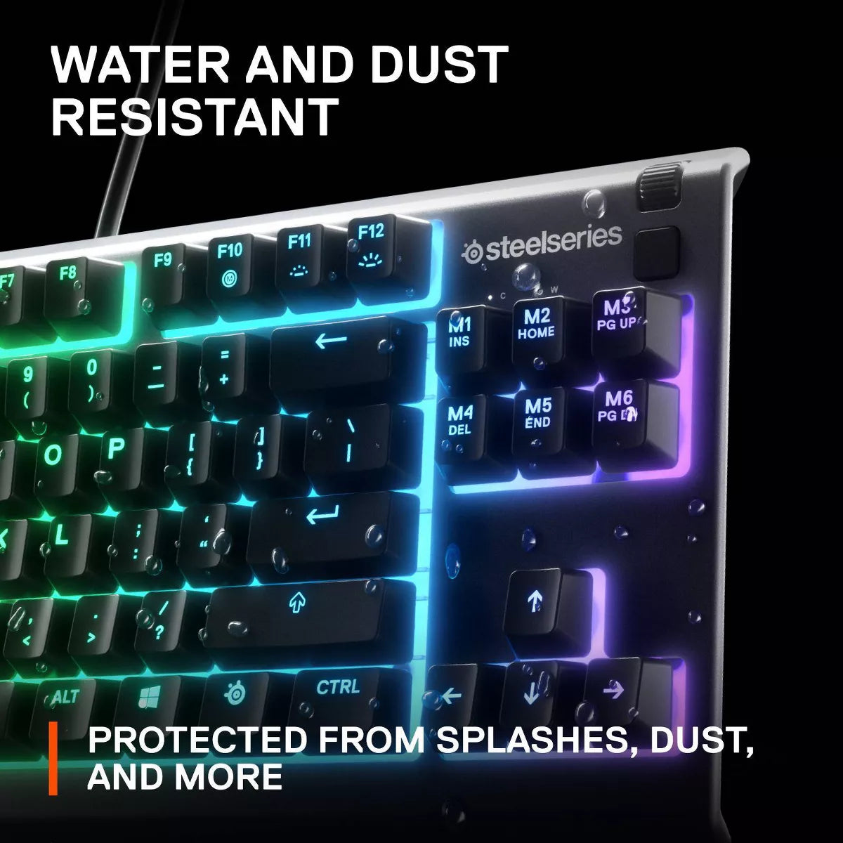 Steelseries Apex 3 TKL Wired Gaming Keyboard for PC: RGB Lighting, Water-Resistant, Compact