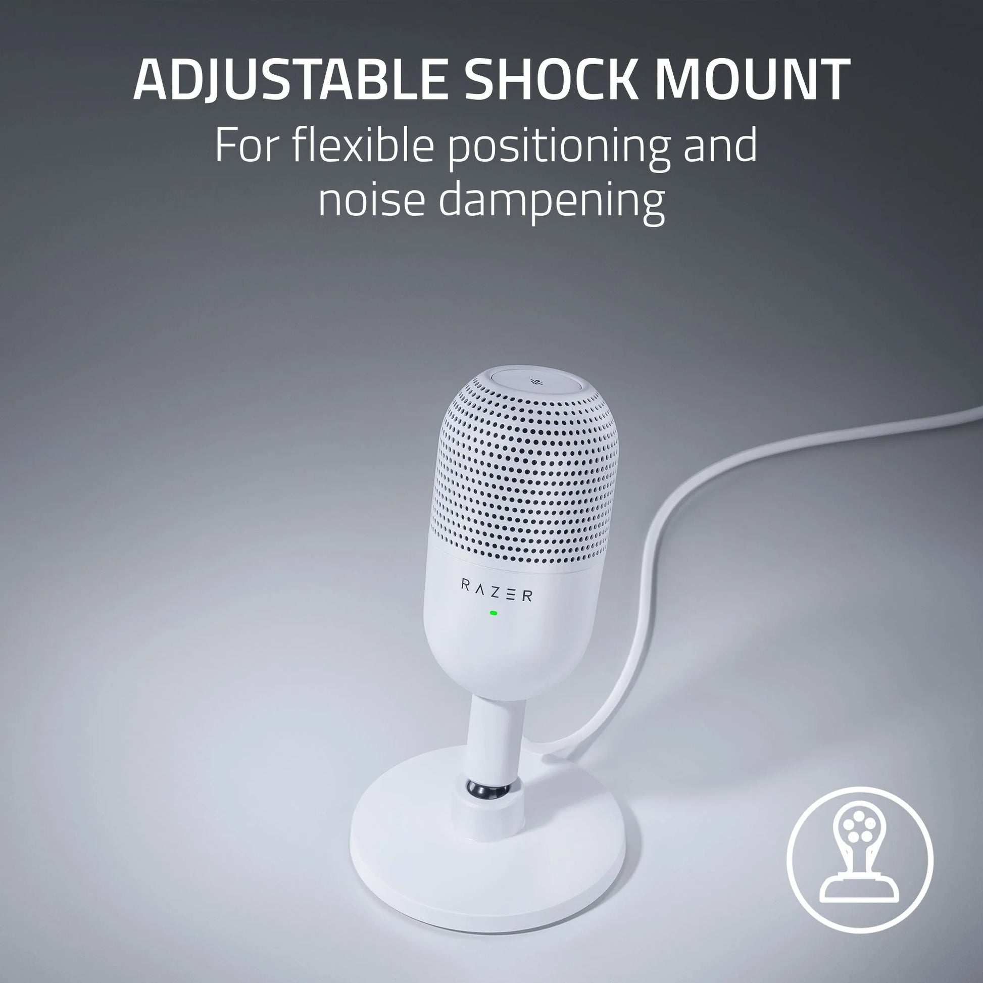Seiren V3 Mini Ultra-Compact USB Microphone, Tap to Mute, White Edition