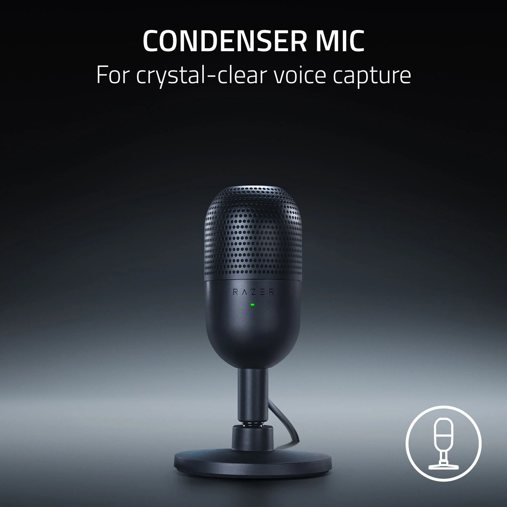 Seiren V3 Mini USB Condenser Microphone, Black
