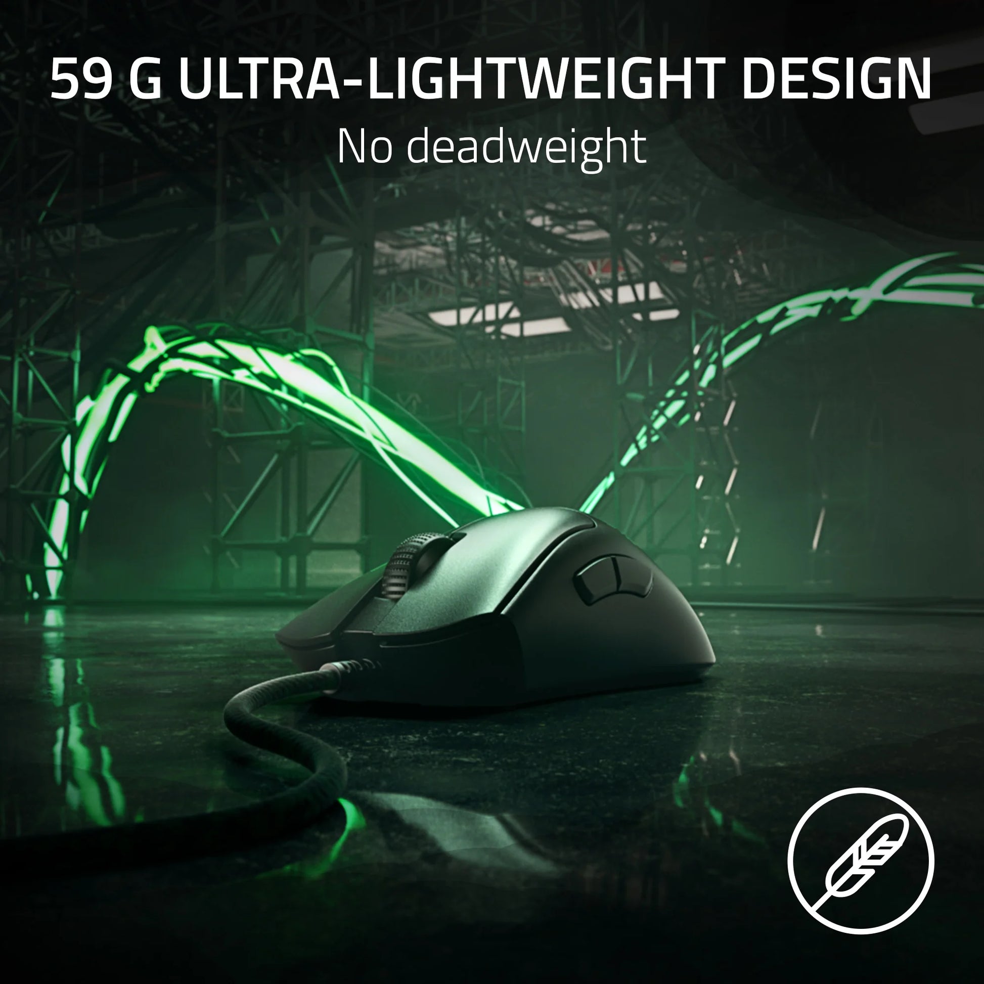 Deathadder V3 Wired Esports Gaming Mouse for PC, Ultra-Lightweight, Ergonomic, 6 Buttons, Black