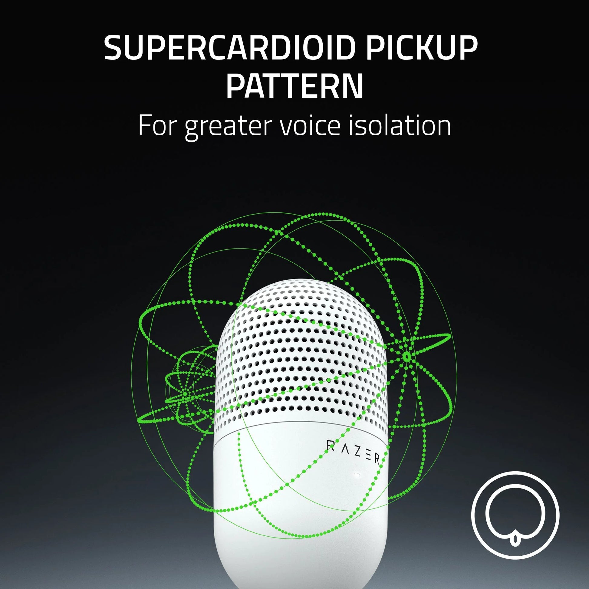 Seiren V3 Mini Ultra-Compact USB Microphone, Tap to Mute, White Edition