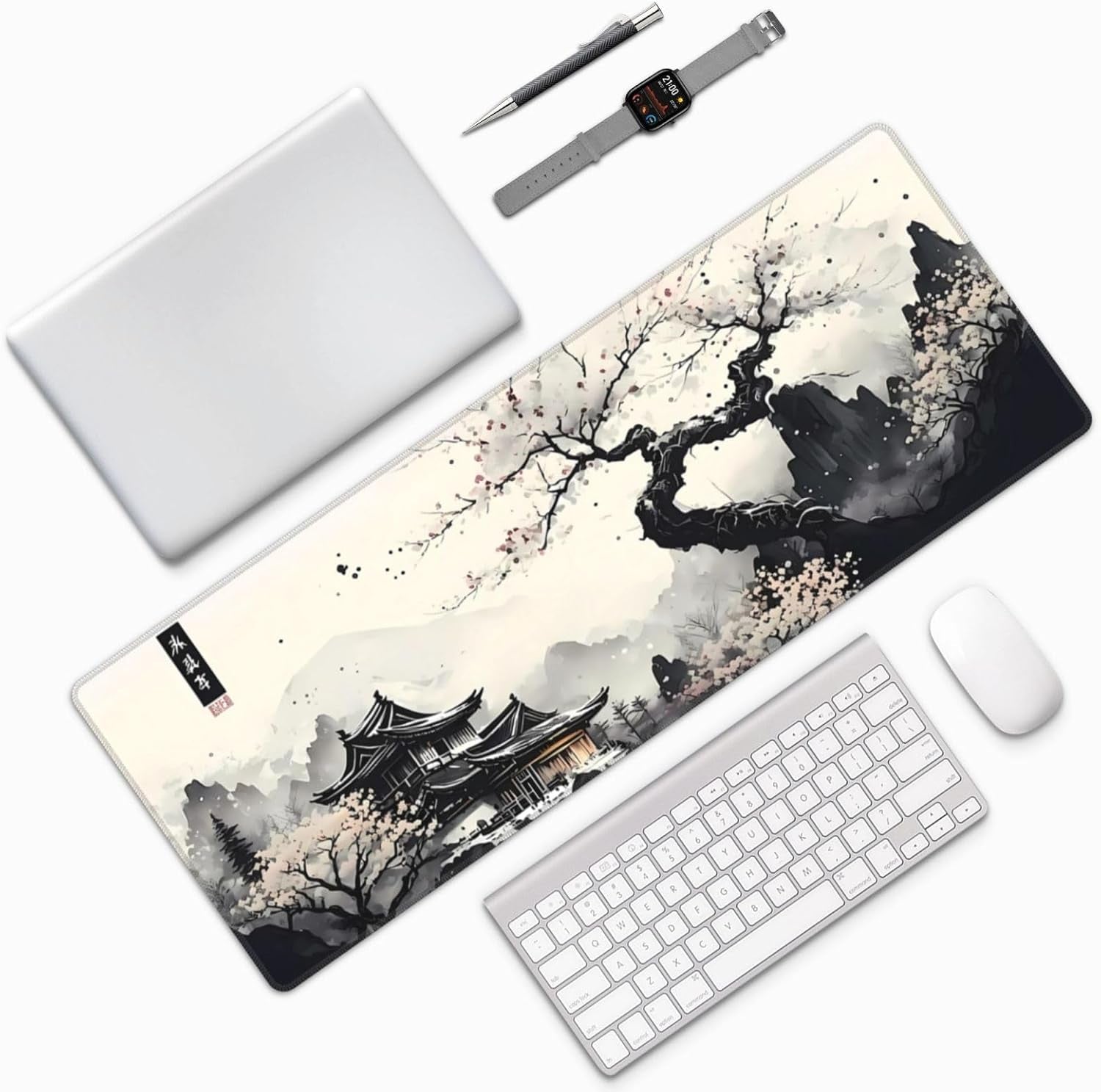 Japanese Mouse Pad, Large Japanese Desk Mat, XL Anime Gaming Keyboard Mat, Non-S