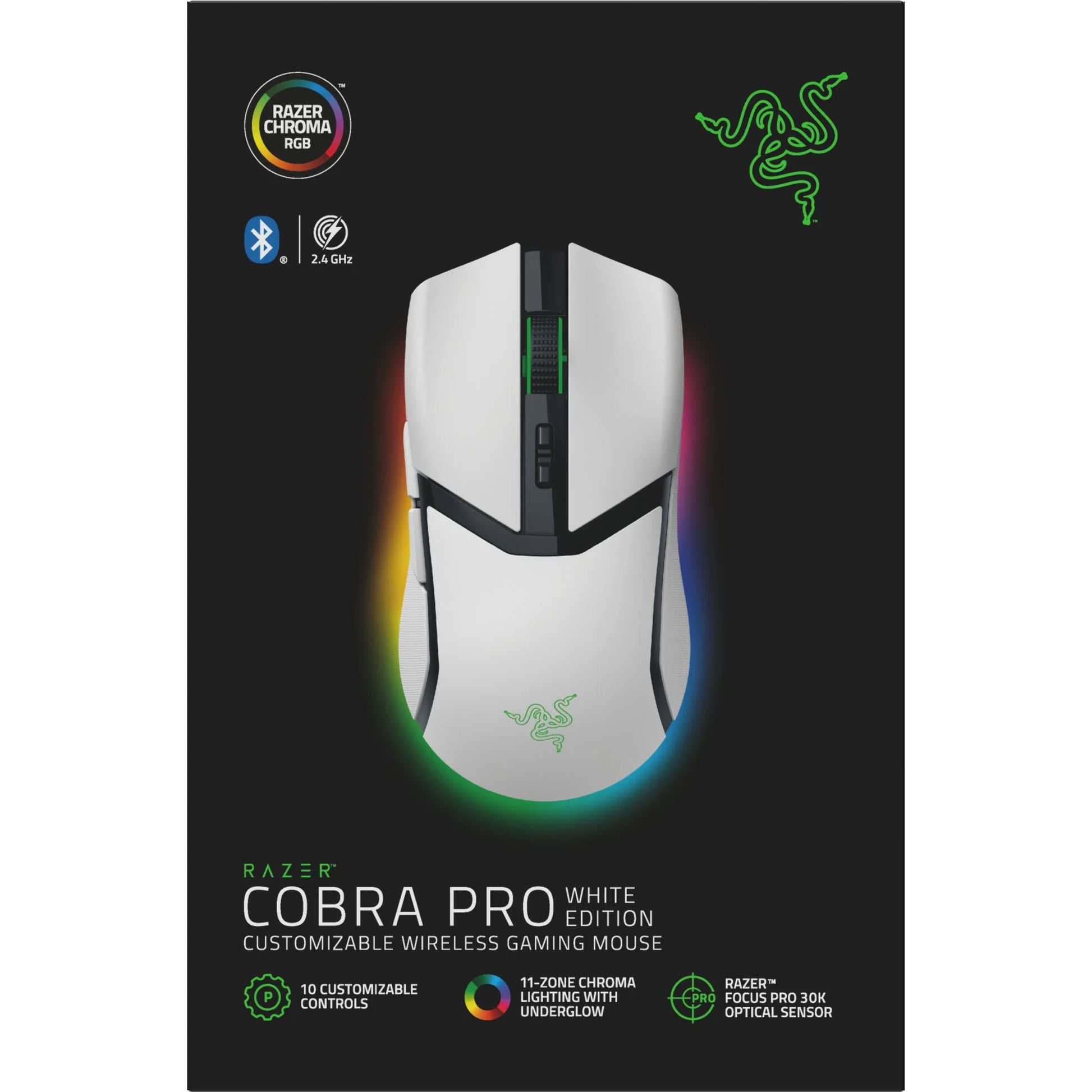 Cobra Pro Optical Bluetooth Wireless Gaming Mouse, White