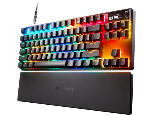 Apex Pro TKL Hypermagnetic Gaming Keyboard - World'S Fastest Keyboard - Adjustable Actuation - Esports Tenkeyless - OLED Screen - RGB - PBT Keycaps - USB-C - 2023 Edition,Black